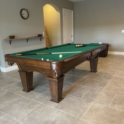 Beautiful Dark Wood Pool Table
