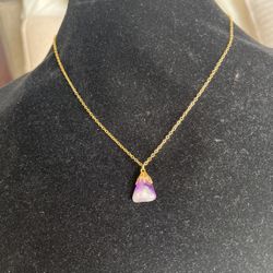 Vintage Necklace With Amethyst Stone 