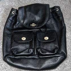 Authentic Coach Black Leather Backpack – Gently Used