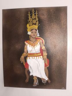 Hand Painted Apsara Wall Canvas
