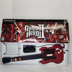 Guitar Hero II PS2 Red Wired Red Octane Gibson Controller PlayStation 2 with Box