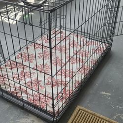 Med Dog Crate With 2 Seperate Door With 1 Inch Cushion