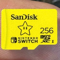 Sandisk 256GB Nintendo Switch 1 Memory Card Micro SD SDXC Yellow Star