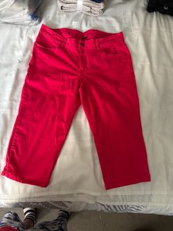Red Cropped Pants Capris size 12 ladies