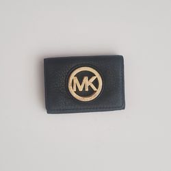 Michael Kors Black Leather Mini Wallet Credit Card Holder