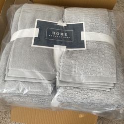 Home Reflections 100% Cotton Solid & Texture 12-pc Towel Set