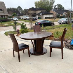 3 Chairs And Center Dining Table 