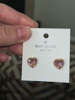 NWT Kate Spade Pink Heart Earrings