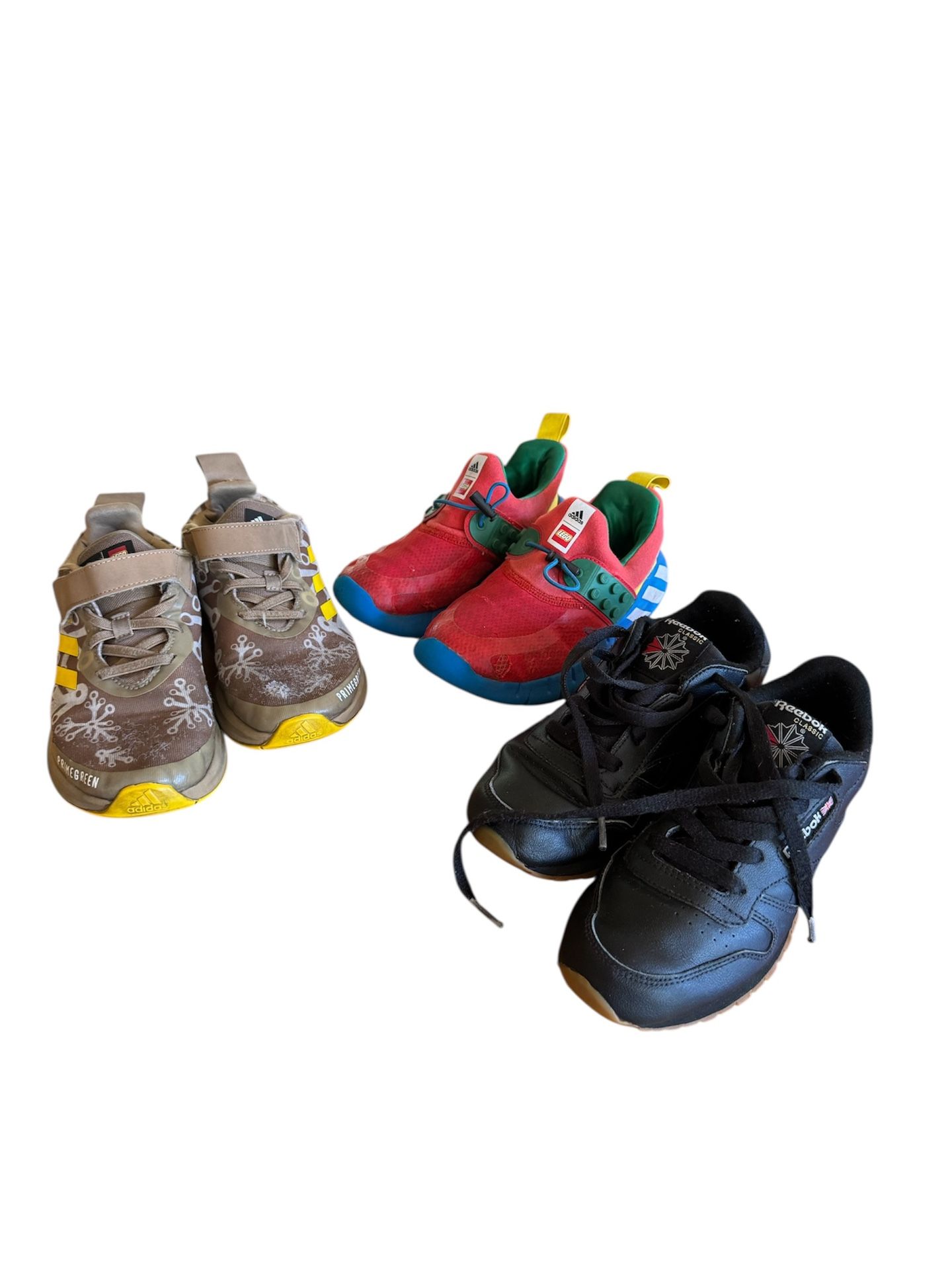 Kids Adidas Legos And Reebok Sneakers Size 1 And 3