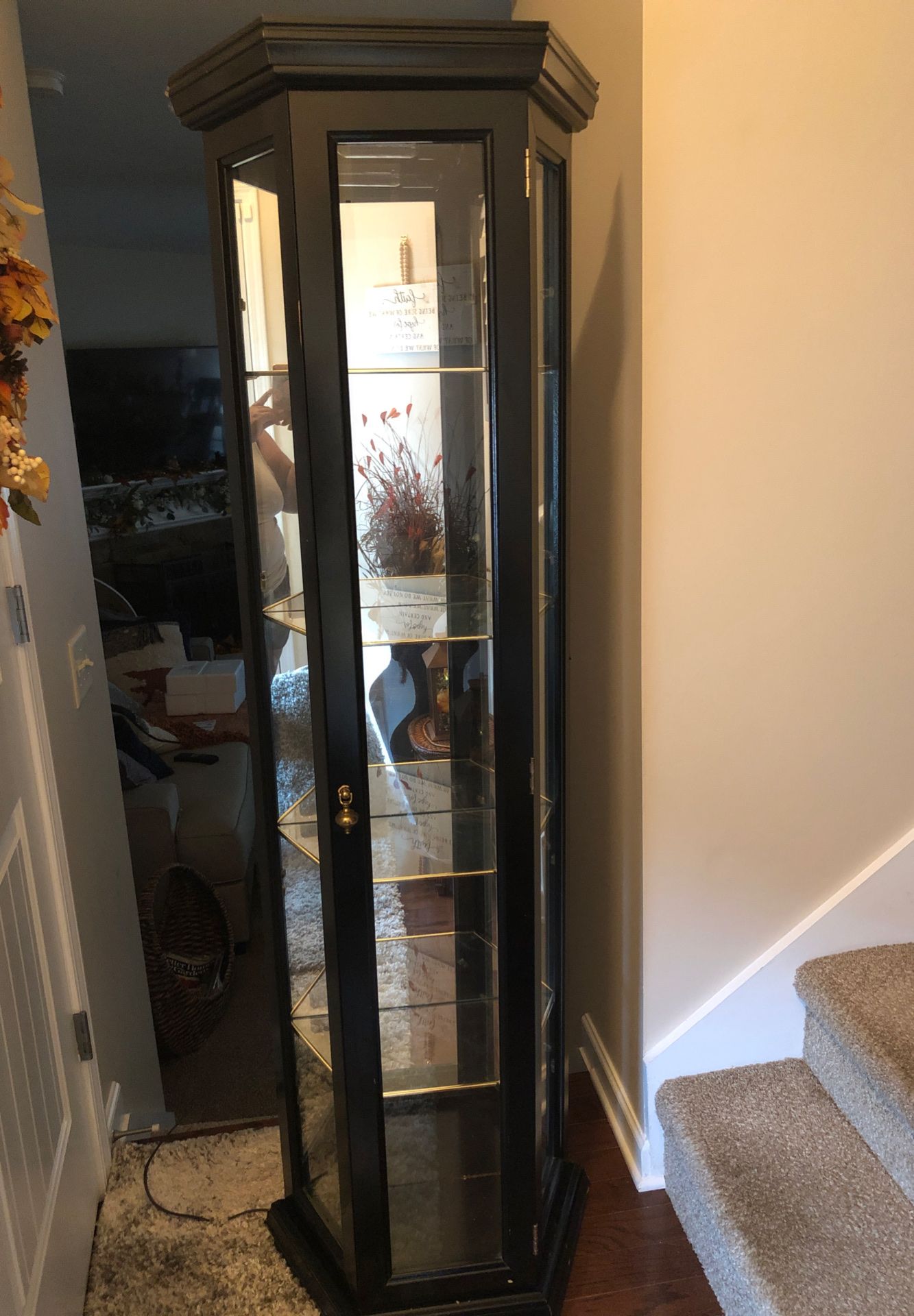 Black lacquer curio cabinet