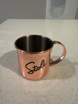 Stoli Moscow Mule Copper Mug Silver D Handle Cup