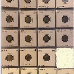 19 Silver Roosevelt Dimes 