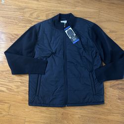 NWT Infinity Men's Mixed Media Jacket navy size L