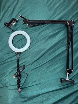 Adjustable Desk Mount Ring Light & Phone Holder Arm