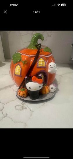 Hello Kitty Halloween Pumpkin Cookie Jar