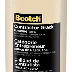 Scotch Contractor Grade Masking Tape, 0.94 inches by 60.1 yards (2,163 yards total), 2020, 36 Rolls
