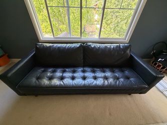 Black Leather Couch – Good Condition