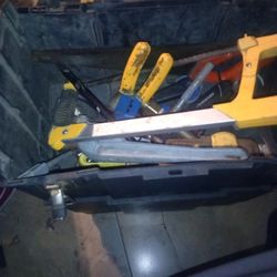 Tool Box With Hand Tools And A File Gun