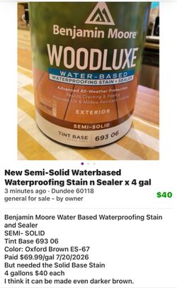 Benjamin Moore Semi Solid Stain & Sealer NEW x4 gal