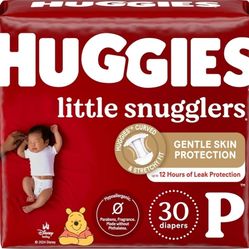 Huggies Newborn Diapers, Little Snugglers Baby Diapers, Size Preemie (up to 6 lbs), 30 Count