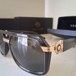 Versace Gold Black Sunglasses 
