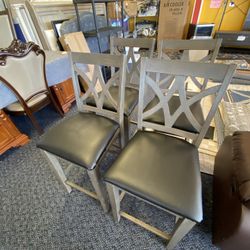 Set Of 4 Grey Counter Height 