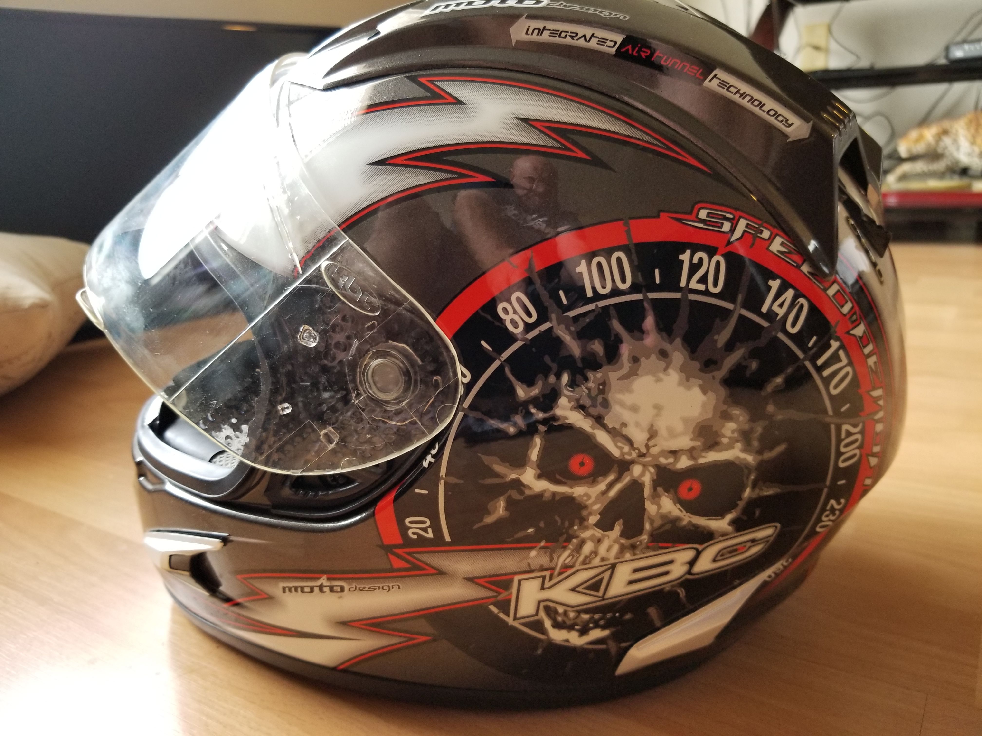 KBC Force RR Full Face Helmet - Speed Demon - Gunmetal