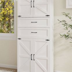 White Kitchen Pantry Storage Cabinet
