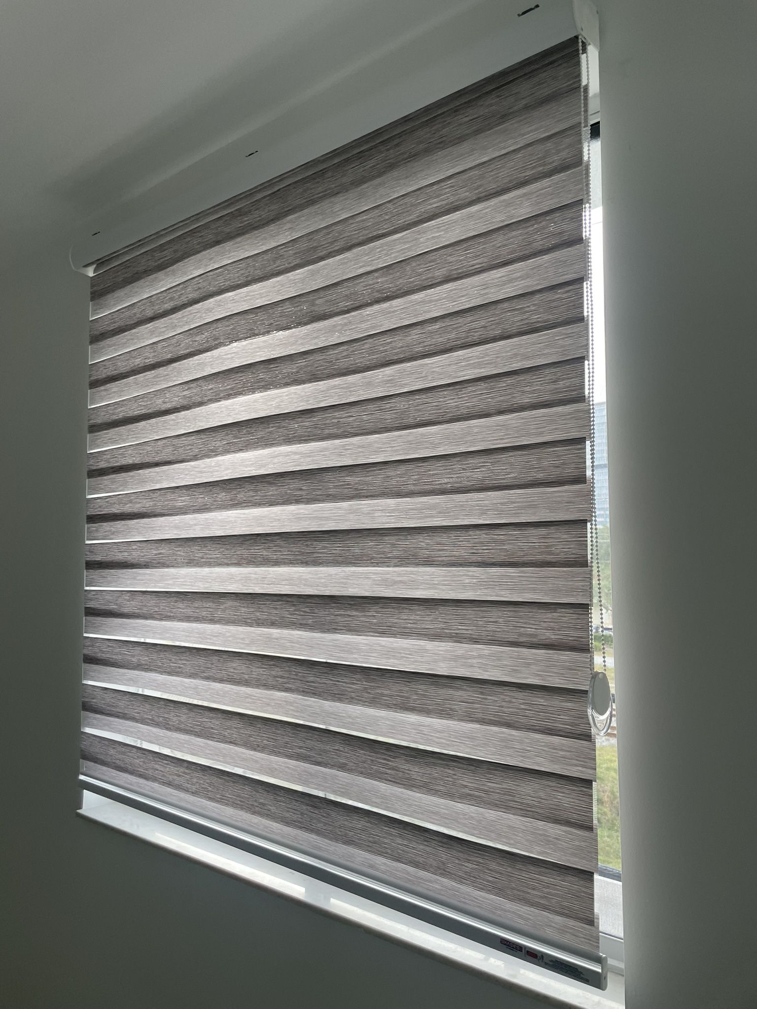 Grey Zebra Window Shades Dual Layer