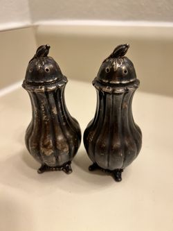 Vintage Sheffield design by Community Melon, silver plated, salt and pepper