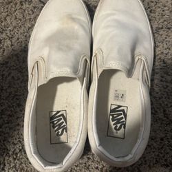 white slip on vans 