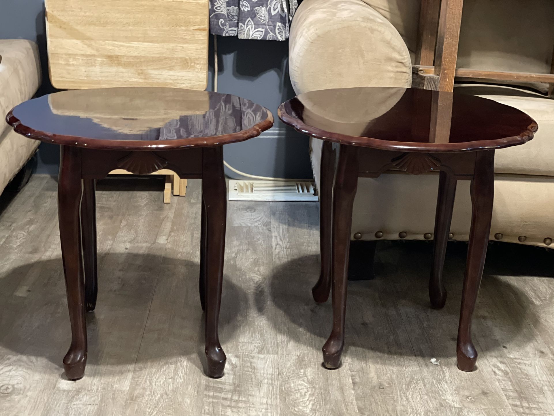 2 Beautiful Cherry Wood End Tables