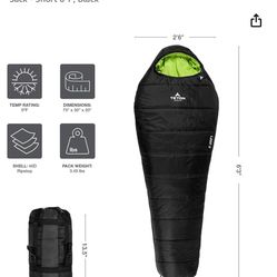 Sleeping Bag - Lightweight Sleeping Bag for Backpacking, Camping, and Hiking - Cold-Weather Sleeping Bag