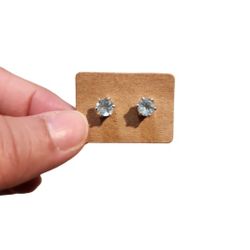 Silver Toned Authentic Topaz Post Earrings