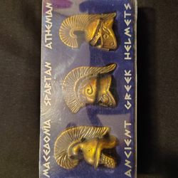 Never opened Spartan Athenian Macedonian Ancient Greek Battle Helmets Movie 300 Set of 3 (B1)