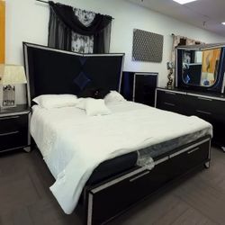 Bedroom Set , Led Lights , Any Size, Any Style , No Money Down 