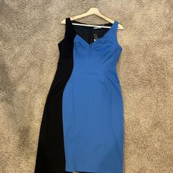 NWT T Tahari, Blue and Black Sleeveless Dress, Size 10