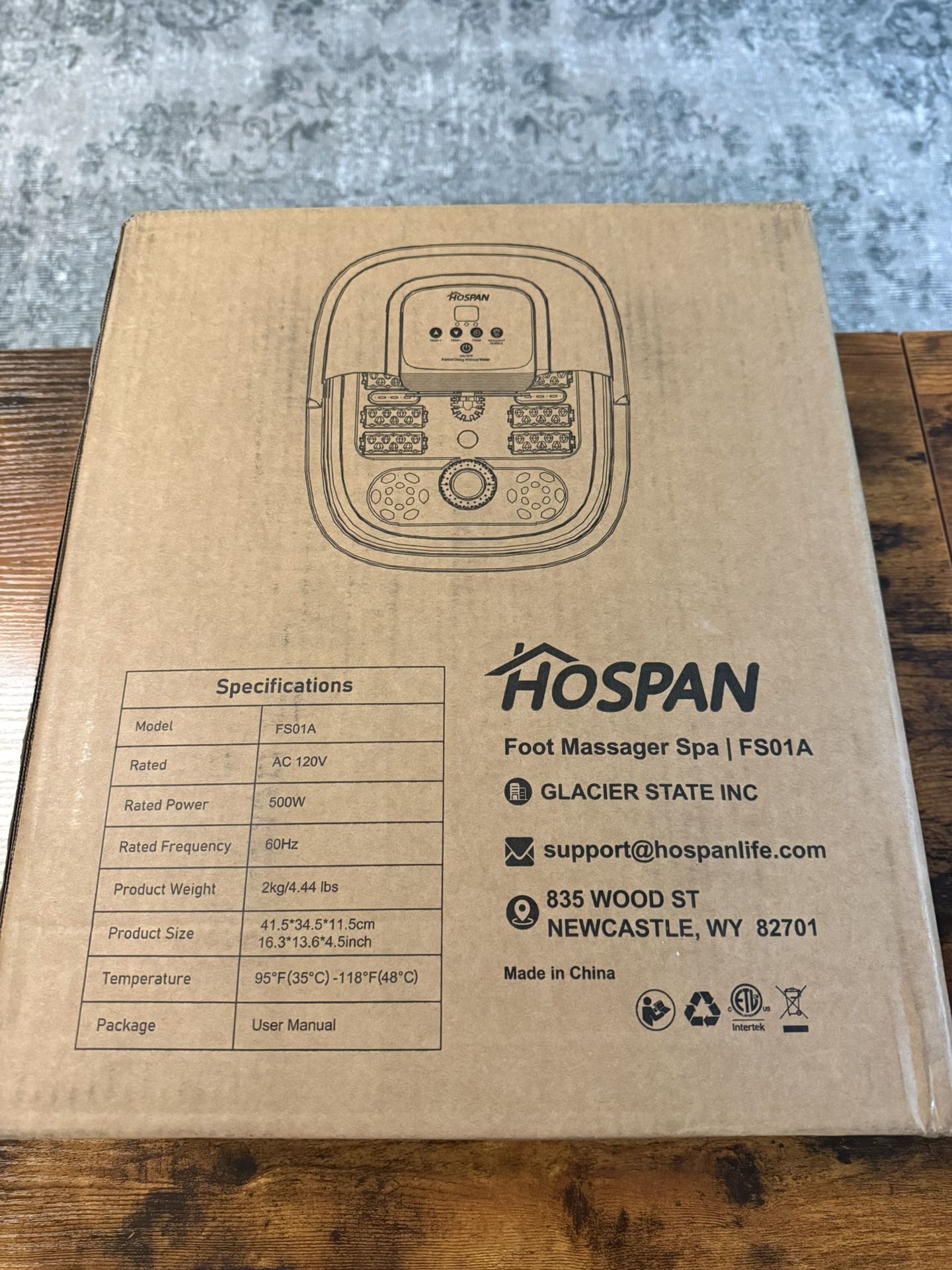 ✨ HOSPAN Collapsible Foot Spa with Heat, Bubble, Red Light, and Temperature Control