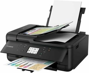 Canon PIXMA TR7520 All-In-One Wireless Home Photo Office All-In-One Printer with Scanner, Copier and Fax: Airprint and Google Cloud Compatible, Black,