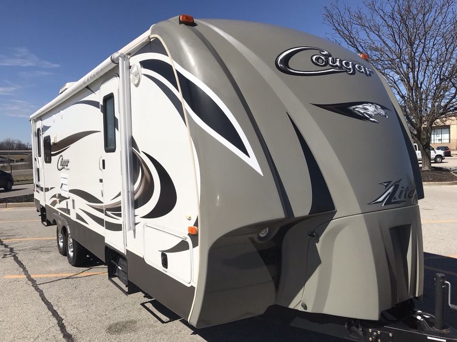 2013 Keystone COUGAR XLITE 28 Foot Travel Trailer RV Rear Living Slide ...
