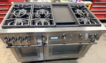 Thermador Pro Harmony PRG486WDH 48 Inch Wide 4.6 Cu. Ft. Slide In Gas Range with 6 Burners and Griddle