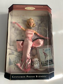 Barbie Doll as Marilyn Monroe Pink Dress Gentlemen Prefer Blondes 1997 Mattel
