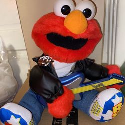 Not working right Vtg Rock N Roll Elmo Plush Guitar Plays Music Sings & Shakes 