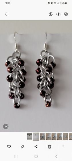 Beaded Chainmail Earrings