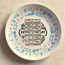 Vintage 1965 Calendar Year Decorative Plate
