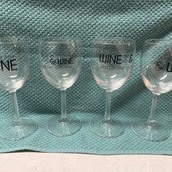 Wine Glasses With Quotes Set