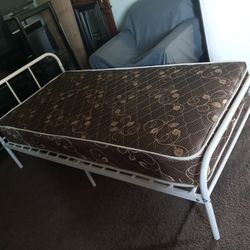 IKEA twin bed frame with mattress