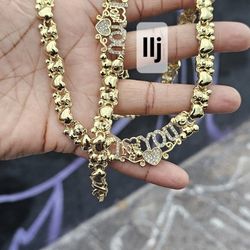 I Deliver I Ship 14k Gold Plated Chain Set