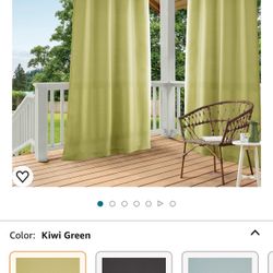 Kiwi Green Outdoor Curtains 120x54  —-4 Pair Available 