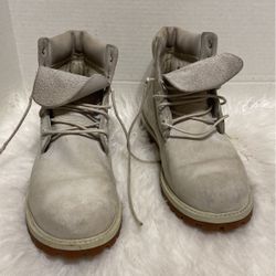 TImberland Premium 6 INCH Waterproof Mens Angora Cream Nubuck Size 5.5